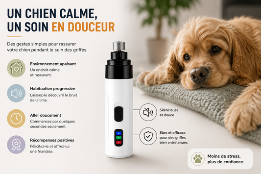 Comment rassurer un chien anxieux pendant le soin des griffes